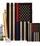 US Thin Red and Blue Line - Military Americana Vertical Impressions Decorative Flags HG140912 Made In USA