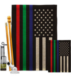 US Thin Blue Green Red Line - Military Americana Vertical Impressions Decorative Flags HG140913 Made In USA