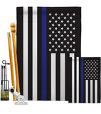 Thin Blue Line - Military Americana Vertical Impressions Decorative Flags HG140914 Made In USA