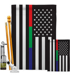 US Thin Blue Green Red Line - Military Americana Vertical Impressions Decorative Flags HG140923 Made In USA