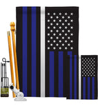 US Thin White Line - Military Americana Vertical Impressions Decorative Flags HG140924 Made In USA