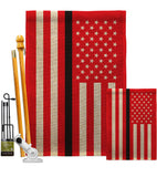 US Thin Black Line - Military Americana Vertical Impressions Decorative Flags HG140925 Made In USA