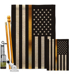 US Thin Gold Line - Military Americana Vertical Impressions Decorative Flags HG140926 Made In USA