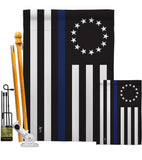 Betsy Ross Blue Line - Military Americana Vertical Impressions Decorative Flags HG140928 Made In USA