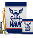 America Navy - Military Americana Vertical Impressions Decorative Flags HG170033 Made In USA