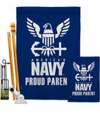 Proud Navy Parent - Military Americana Vertical Impressions Decorative Flags HG170036 Made In USA