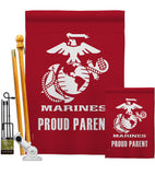 Proud Marine Parent - Military Americana Vertical Impressions Decorative Flags HG170040 Made In USA