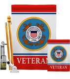 Coast Guard Veteran - Military Americana Vertical Impressions Decorative Flags HG170042 Made In USA