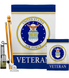 Air Force Veteran - Military Americana Vertical Impressions Decorative Flags HG170044 Made In USA