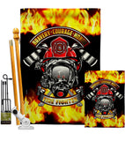 Bravery Firefighter - Military Americana Vertical Impressions Decorative Flags HG183071 Made In USA