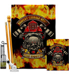 Bravery Firefighter - Military Americana Vertical Impressions Decorative Flags HG183071 Made In USA