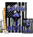 Blue Lives Matter - Military Americana Vertical Impressions Decorative Flags HG192286 Made In USA