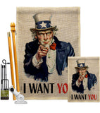 I Want You - Military Americana Vertical Impressions Decorative Flags HG192348 Made In USA