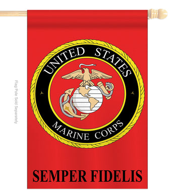Marine Corps - Military Americana Vertical Applique Decorative Flags HG108011