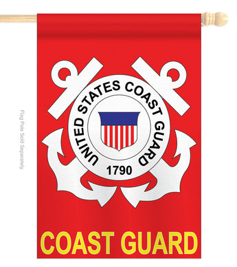 Coast Guard - Military Americana Vertical Applique Decorative Flags HG108017