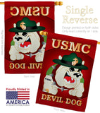 Devil Dog - Military Americana Vertical Impressions Decorative Flags HG108052