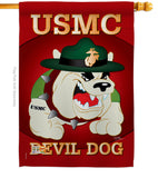 Devil Dog - Military Americana Vertical Impressions Decorative Flags HG108052