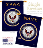 Navy - Military Americana Vertical Impressions Decorative Flags HG108058 Made In USA