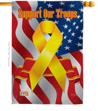 Support Our Troops - Military Americana Vertical Impressions Decorative Flags HG108059