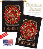 Fire Fighter - Military Americana Vertical Impressions Decorative Flags HG108063 Made In USA