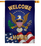 Welcome Home - Military Americana Vertical Impressions Decorative Flags HG108064 Made In USA