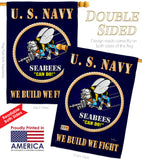 Sea Bees - Military Americana Vertical Impressions Decorative Flags HG108071 Made In USA
