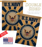 Navy - Military Americana Vertical Impressions Decorative Flags HG108394 Made In USA