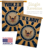 Navy - Military Americana Vertical Impressions Decorative Flags HG108394 Made In USA