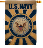 Navy - Military Americana Vertical Impressions Decorative Flags HG108394 Made In USA