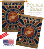 Marine Corps - Military Americana Vertical Impressions Decorative Flags HG108398 Made In USA