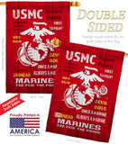 USMC - Military Americana Vertical Impressions Decorative Flags HG108405 Made In USA