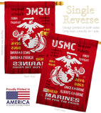 USMC - Military Americana Vertical Impressions Decorative Flags HG108405 Made In USA