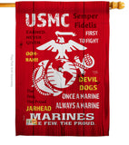 USMC - Military Americana Vertical Impressions Decorative Flags HG108405 Made In USA