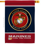 Proud Marine Corps - Military Americana Vertical Impressions Decorative Flags HG108406 Made In USA