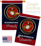 Marines Proudly Family - Military Americana Vertical Impressions Decorative Flags HG108411 Made In USA