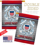 Semper Paratus US Coast Guard - Military Americana Vertical Impressions Decorative Flags HG108419 Made In USA