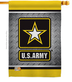 US Army Steel - Military Americana Vertical Impressions Decorative Flags HG108420