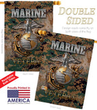 US Marine Veteran - Military Americana Vertical Impressions Decorative Flags HG108424 Made In USA