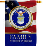 US Air Force Family Honor - Military Americana Vertical Impressions Decorative Flags HG108425 Made In USA