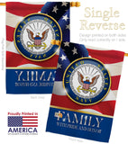 US Navy Family Honor - Military Americana Vertical Impressions Decorative Flags HG108426 Made In USA