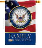 US Navy Family Honor - Military Americana Vertical Impressions Decorative Flags HG108426