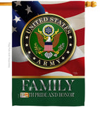 US Army Family Honor - Military Americana Vertical Impressions Decorative Flags HG108427