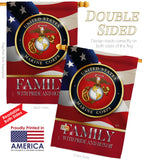 US Marine Family Honor - Military Americana Vertical Impressions Decorative Flags HG108428 Made In USA