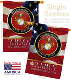 US Marine Family Honor - Military Americana Vertical Impressions Decorative Flags HG108428 Made In USA