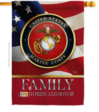 US Marine Family Honor - Military Americana Vertical Impressions Decorative Flags HG108428 Made In USA