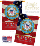 US Coast Guard Family Honor - Military Americana Vertical Impressions Decorative Flags HG108429 Made In USA