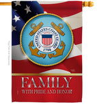 US Coast Guard Family Honor - Military Americana Vertical Impressions Decorative Flags HG108429 Made In USA