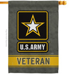 US Army Veteran - Military Americana Vertical Impressions Decorative Flags HG108430 Made In USA