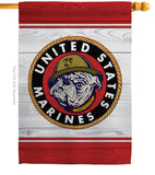 Marine Bulldog - Military Americana Vertical Impressions Decorative Flags HG108433 Made In USA