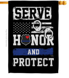 Serve Honor Protect - Military Americana Vertical Impressions Decorative Flags HG108441 Made In USA